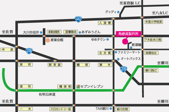 角建具製作所 アクセスマップ